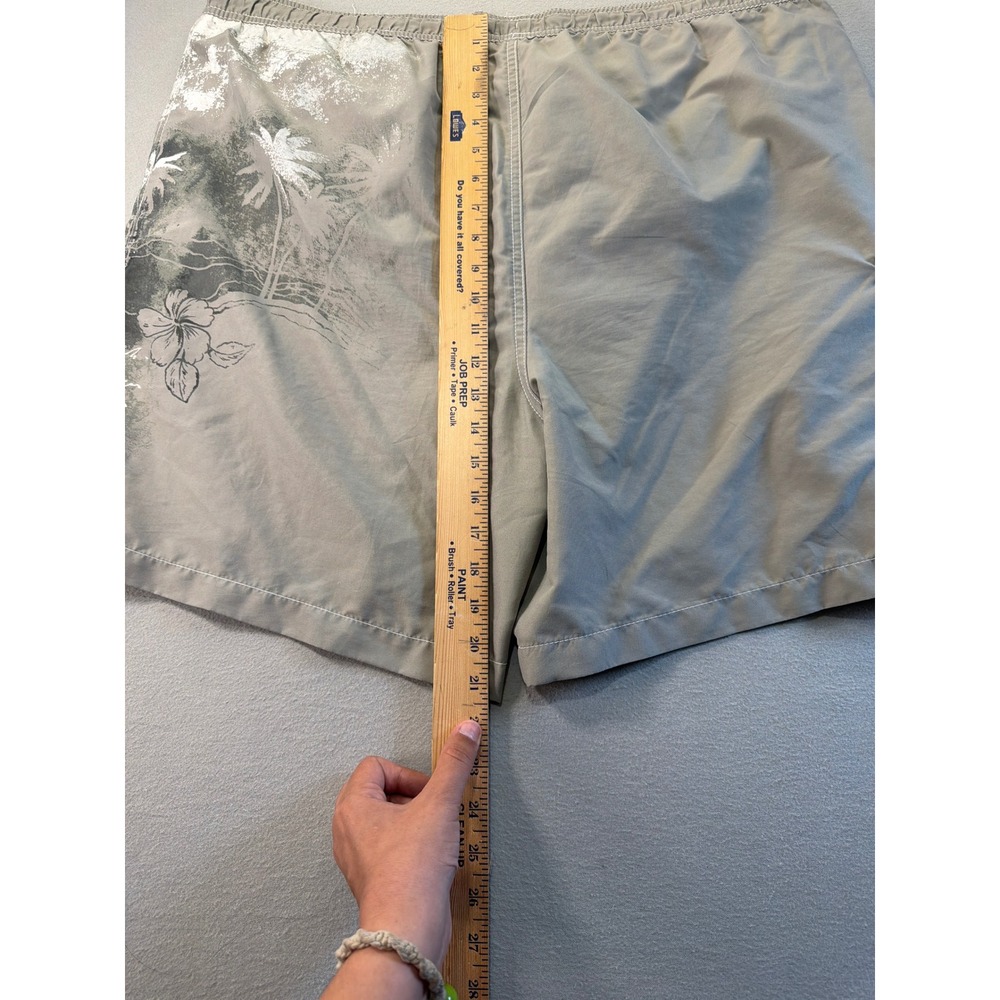 Caribbean Joe Mens XL Tan Tropical Floral Swim Trunks Cargo Board Shorts - Picture 10 of 11